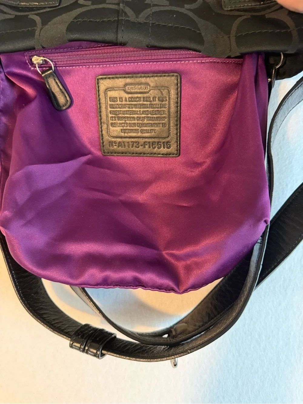 Coach Soho F16515 Black Signature Jacquard Buckle Hobo Shoulder Bag